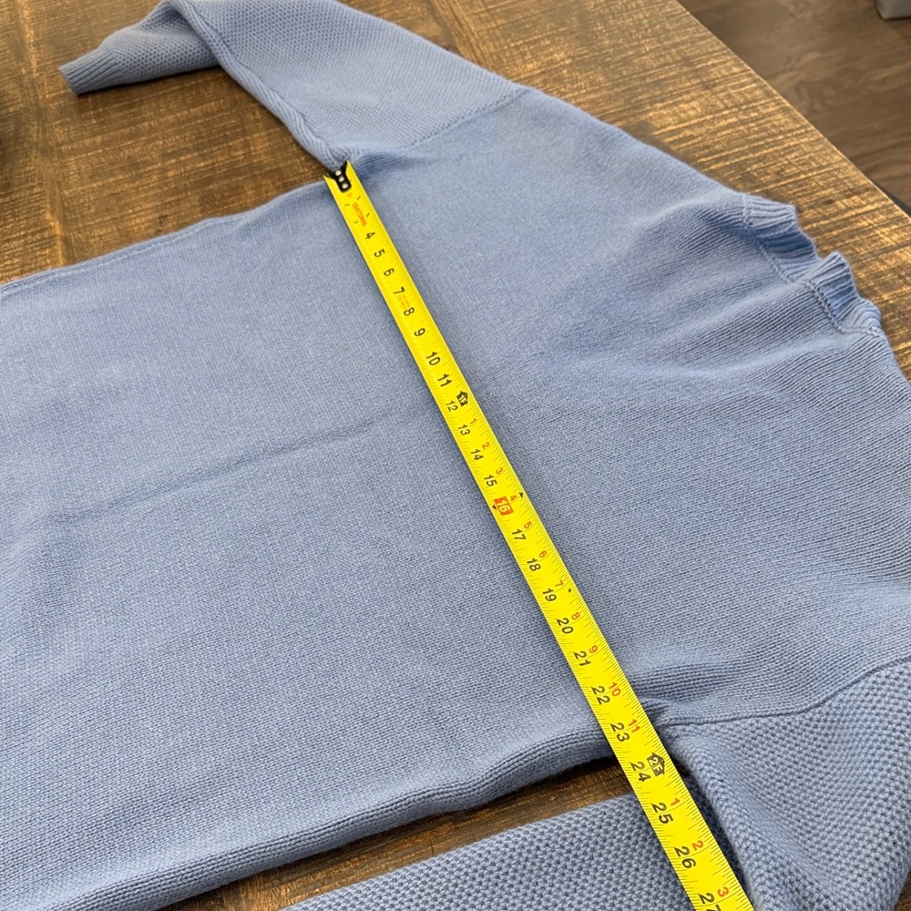 Eleventy Sky Blue V-Neck Sweater with Camel Pockets - Picture 10 of 10